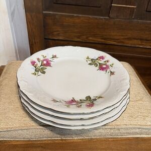 Vintage Wawel Made In Poland Plates Flowers Garden Scroll Set Of 4
